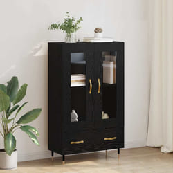 Haut Armoire Chêne Noir 69,5 X 31 X 115 Cm Bois D'Ingénierie Vidaxl