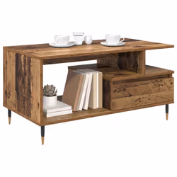 Table Basse Bois Ancien 90 X 49 X 45 Cm Bois D'Ingénierie Vidaxl - Vue supplémentaire 2