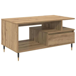 Table Basse Chêne Artisanal 90 X 49 X 45 Cm Bois D'Ingénierie Vidaxl