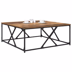 Table Basse Bois Ancien 100 X 100 X 40 Cm Bois D'Ingénierie Vidaxl - Vue supplémentaire 2