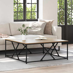 Table Basse Chêne Artisanal 100 X 100 X 40 Cm Bois D'Ingénierie Vidaxl
