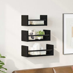 Ensemble D'Étagères Murales 3 Pcs Chêne Noir 40x16x14cm Vidaxl