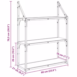 Étagère Murale Avec Étagère Chêne Artisanal 60 X 21 X 78,5 Cm Vidaxl - Vue supplémentaire 2