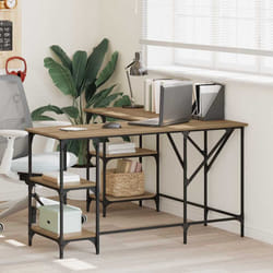 Bureau Chêne Artisanal 139 X 139 X 75 Cm Bois D'Ingénierie Vidaxl