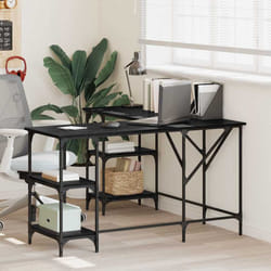 Bureau Chêne Noir 139 X 139 X 75 Cm Bois D'Ingénierie Vidaxl