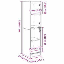 Haut Armoire Chêne Noir 35 X 37 X 142 Cm Bois D'Ingénierie Vidaxl - Vue supplémentaire 2