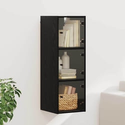 Meuble Mural Chêne Noir 35 X 37 X 102 Cm Bois D'Ingénierie Vidaxl