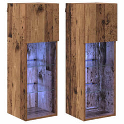 Meubles Tv Muraux 2 Pcs Bois Ancien 30,5 X 30 X 90 Cm Vidaxl