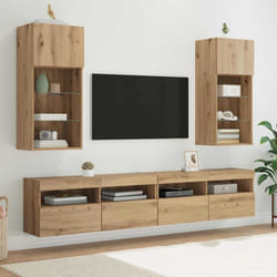 Meubles Tv Muraux 2 Pcs Chêne Artisanal 40,5 X 30 X 90 Cm Vidaxl