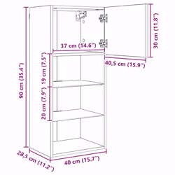 Meubles Tv Muraux 2 Pcs Chêne Artisanal 40,5 X 30 X 90 Cm Vidaxl - Vue supplémentaire 2