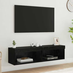Meubles Tv 2 Pcs Chêne Noir 60 X 30 X 30 Cm Bois D'Ingénierie Vidaxl