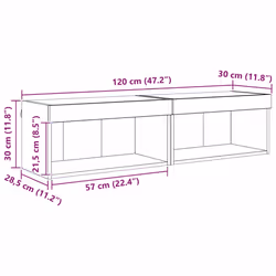 Meubles Tv 2 Pcs Chêne Noir 60 X 30 X 30 Cm Bois D'Ingénierie Vidaxl - Vue supplémentaire 2
