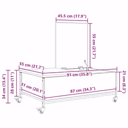 Table Basse Chêne Noir 91 X 55 X 32 Cm Bois D'Ingénierie Vidaxl - Vue supplémentaire 2