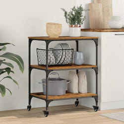 Chariot De Cuisine Bois Ancien 60 X 41 X 76 Cm Vidaxl