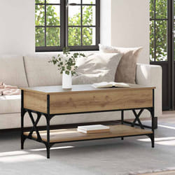 Table Basse Chêne Artisanal 100 X 50 X 50 Cm Bois D'Ingénierie Vidaxl