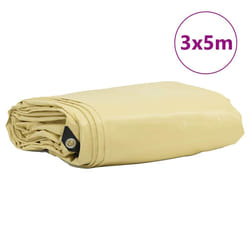 Bâche 650g / M² Beige 3 X 5 M Toile Avec Revêtement En Pvc Vidaxl