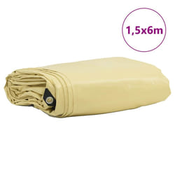 Bâche 650g / M² Beige 1,5 X 6 M Toile Avec Revêtement En Pvc Vidaxl