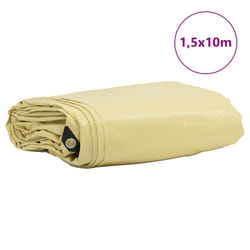 Bâche 650g / M² Beige 1,5 X 10 M Toile Avec Revêtement En Pvc Vidaxl