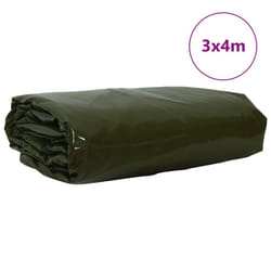 Bâche 650g / M² Vert Olive 3 X 4 M Toile Avec Revêtement En Pvc Vidaxl