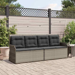 Vidaxl Banc De Jardin Avec Coussin Gris Poly Rotin