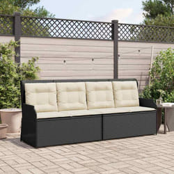 Vidaxl Banc De Jardin Avec Coussin Noir Poly Rotin