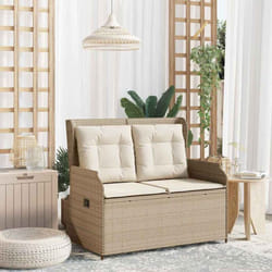 Banc De Jardin Avec Coussin Beige Poly Rotin Vidaxl