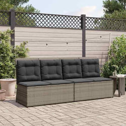 Banc De Jardin Avec Coussin Gris Poly Rotin Vidaxl