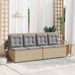 Banc De Jardin Avec Coussin Beige Poly Rotin Vidaxl