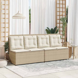 Banc De Jardin Avec Coussin Beige Poly Rotin Vidaxl
