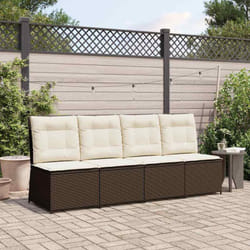 Canapé De Jardin Avec Coussin Marron Poly Rotin Vidaxl