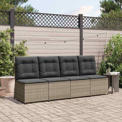 Canapé De Jardin Avec Coussin Gris Poly Rotin Vidaxl