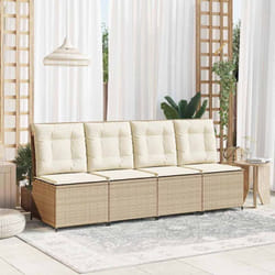 Canapé De Jardin Avec Coussin Beige Poly Rotin Vidaxl