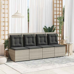 Canapé De Jardin Avec Coussin Gris Clair Poly Rotin Vidaxl