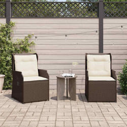 Banc De Jardin Avec Coussin 2 Pcs Marron Poly Rotin Vidaxl