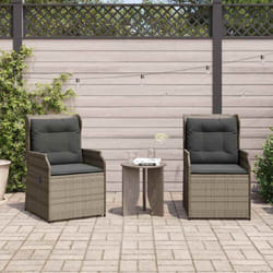 Vidaxl Banc De Jardin Avec Coussin 2 Pcs Gris Poly Rotin