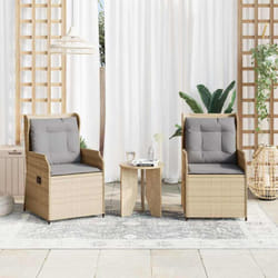 Vidaxl Banc De Jardin Avec Coussin 2 Pcs Beige Poly Rotin