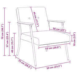 Fauteuil Gris Foncé 59 X 75 X 78 Cm Tissu Vidaxl - Vue supplémentaire 2