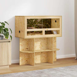 Base De Terrarium Avec Étagère Marron 80 X 40 X 50 Cm Osb Vidaxl