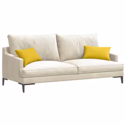Coussins De Canapé 2 Pcs Jaune Clair 50 X 30 Cm Tissu Vidaxl - Vue supplémentaire 2