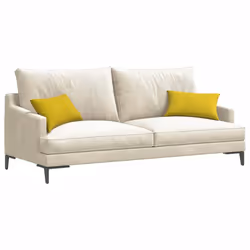 Coussins De Canapé 2 Pcs Jaune 50 X 30 Cm Vidaxl - Vue supplémentaire 2