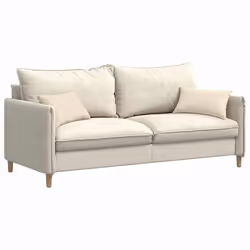Coussins De Canapé 2 Pcs Beige 50 X 30 Cm Tissu Vidaxl - Vue supplémentaire 2
