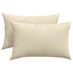 Coussins De Canapé 2 Pcs Crème 60 X 40 Cm Tissu Vidaxl