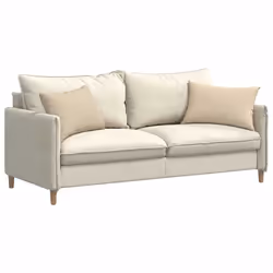 Coussins De Canapé 2 Pcs Crème 60 X 40 Cm Tissu Vidaxl - Vue supplémentaire 2