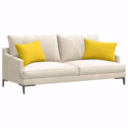 Coussins De Canapé 2 Pcs Jaune Clair 60 X 40 Cm Tissu Vidaxl - Vue supplémentaire 2