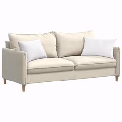 Coussins De Canapé 2 Pcs Blanc 60 X 40 Cm Tissu Vidaxl - Vue supplémentaire 2