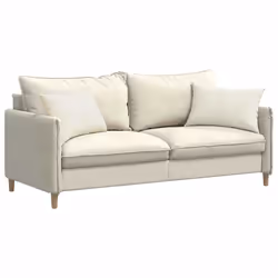 Coussins De Canapé 2 Pcs Crème 60 X 40 Cm Vidaxl - Vue supplémentaire 2