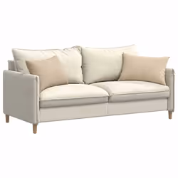 Coussins De Canapé 2 Pcs Crème 60 X 40 Cm Tissu Vidaxl - Vue supplémentaire 2
