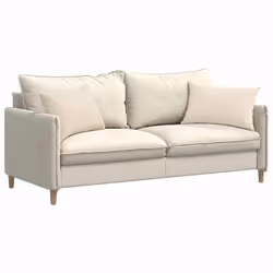 Coussins De Canapé 2 Pcs Beige 60 X 40 Cm Tissu Vidaxl - Vue supplémentaire 2