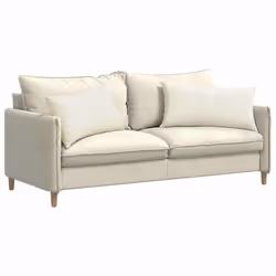 Coussins De Canapé 2 Pcs Crème 80 X 40 Cm Vidaxl - Vue supplémentaire 2