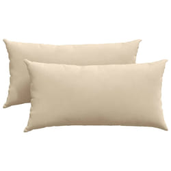Coussins De Canapé 2 Pcs Crème 80 X 40 Cm Tissu Vidaxl